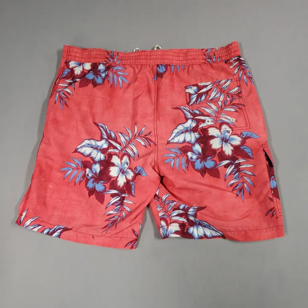 Tommy Bahama Mens Relax Red Floral Tropical Swim Trunks Size XL